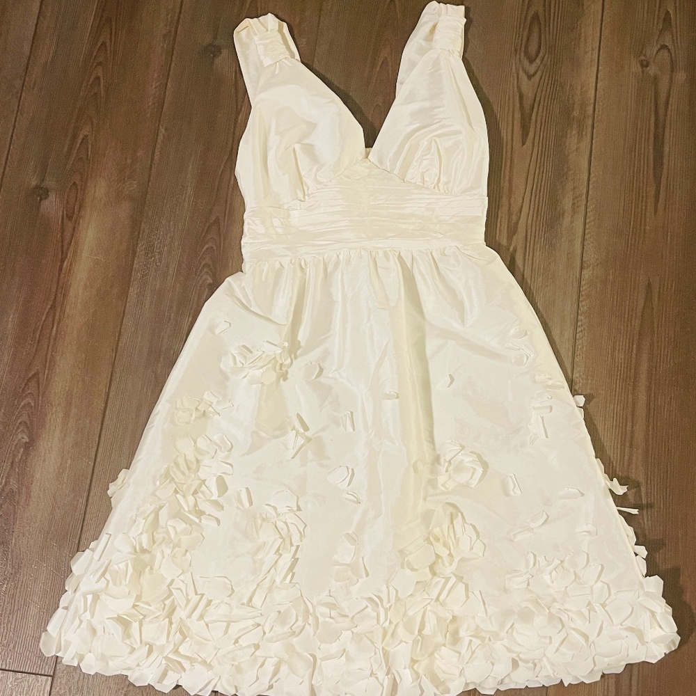 Ivory Calvin Klein Dress with Petal Appliqué